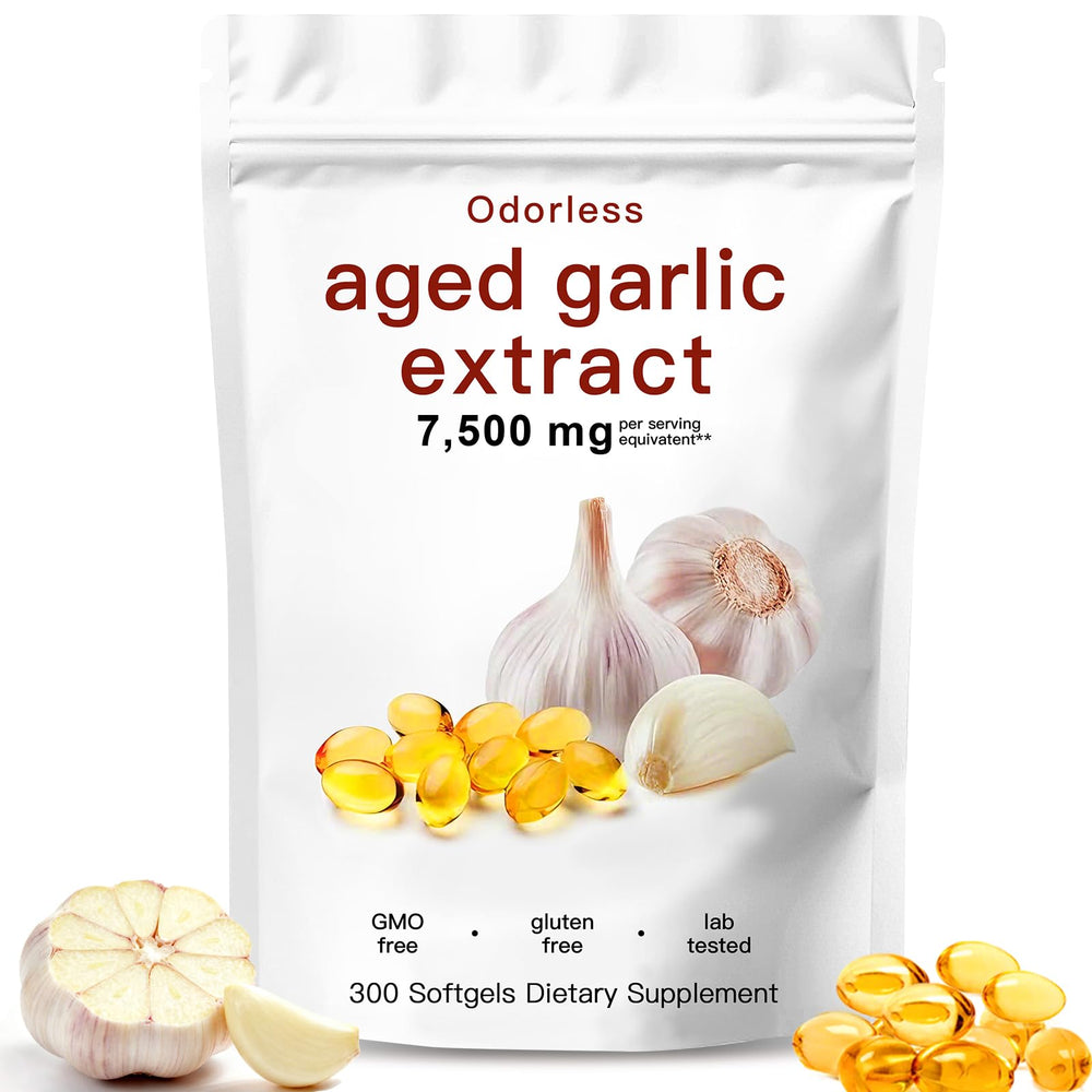 EOQIFJM aged garlic extract odorless softgels bottle for daily wellness