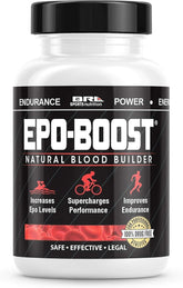 EPO-Boost bottle showing daily capsules for energy and endurance support.