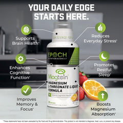 Magtein Liquid close-up highlighting 2000mg dose for memory and learning.