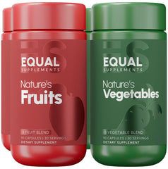 Equal Supplements bottle of fruits and vegetables capsules for daily wellness support