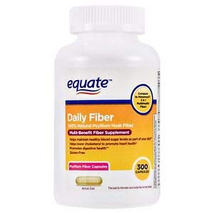 Equate Daily Fiber bottle with psyllium capsules for daily digestion support