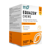 Equazen Eye Q Chews bottle with label, natural omega-3 and omega-6 support.