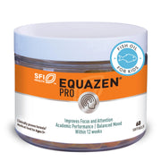 Equazen Pro bottle and label highlighting omega-3 and omega-6 benefits for kids