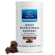 Equilife Daily Nutritional Support chocolate shake pour for quick energy breakfast