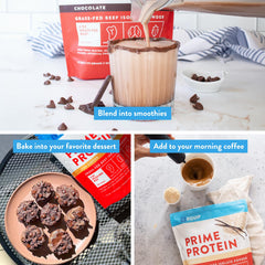 Equip Prime Protein iced coffee stir demonstrates convenient pre- or post-workout boost.