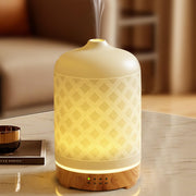 EQUSUPRO essential oil diffuser with ceramic white dome enhances living room ambiance