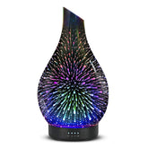 EQUSUPRO essential oil diffuser with handmade glass firework pattern for ambient aroma