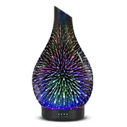 EQUSUPRO essential oil diffuser with handmade glass firework pattern for ambient aroma