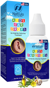 Erbaid Natrulo Kids ear drops bottle pour for gentle use.