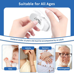 ERDFCV Electric Nail Clipper side view shows ergonomic, ambidextrous design.