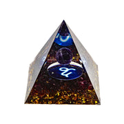 Erliway 12 Zodiac Orgone Pyramid with amethyst ball for Capricorn energy and focus