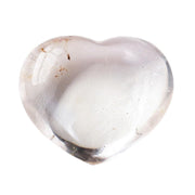 Erliway Clear Quartz Heart Palm Stone front view, ideal for meditation and emotional balance.