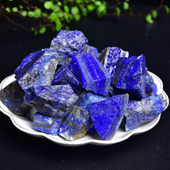 Erliway Lapis Lazuli rough-deep-blue stone highlights natural color for display.