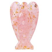 Erliway rose quartz guardian angel figurine with natural crystal chips for a calm space.