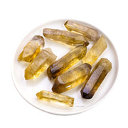 Erliway smoky citrine quartz wand rough collection closeup shows natural luster for meditation.