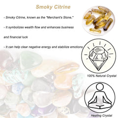 Erliway smoky citrine quartz wand rough flowerpot display for calm ambiance.