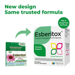 ESBERITOX tablets close-up highlighting a natural plant-based formula.
