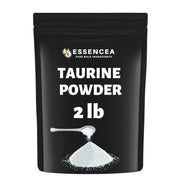 Essencea Taurine Powder bulk packaging showing resealable pouch for freshness.