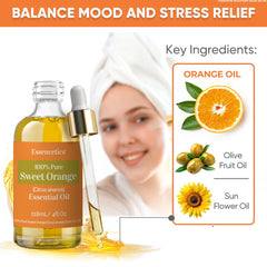 Essencetics Sweet Orange Essential Oil roll-on for portable aromatherapy
