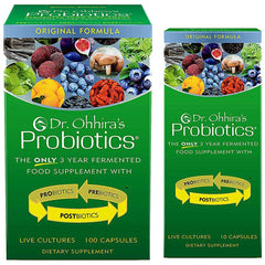 Dr. Ohhira's Probiotics bottle front view for daily gut balance.
