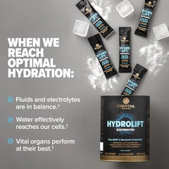 Hydrolift in a glass of water demonstrating quick mix and refreshment.