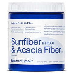 Essential Stacks Sunfiber Acacia bottle pour for easy daily fiber intake