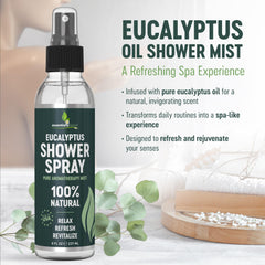 essentiallybased Eucalyptus Shower Mist bottle for daily aromatherapy