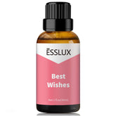ESSLux Best Wishes Fragrance Oil bottle closeup, rich amber glass and premium packaging.