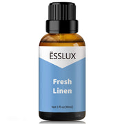 ESSLUX Fresh Linen fragrance bottle with crisp, clean scent for home diffusion.