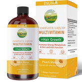 ESUNM complete liquid multivitamin bottle showing tropical flavor and daily wellness support
