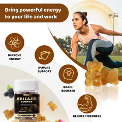 Esverco Shilajit Gummies close-up of soft chew texture for easy intake.