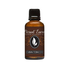 Eternal Essence Oils Cuban Tobacco 30ml bottle showing warm spice and vanilla for refined masculine fragrances.