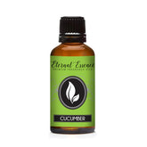 Eternal Essence Oils cucumber bottle; 30ml amber glass, ideal for candles and diffusers.