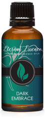 Eternal Essence Oils Dark Embrace 30ml bottle with dropper for precise candle and soap scenting.
