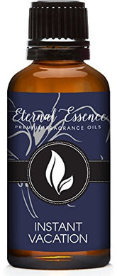 Eternal Essence Oils Instant Vacation bottle demonstrates long lasting fragrance for candles and diffusers