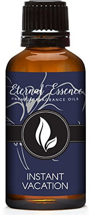 Eternal Essence Oils Instant Vacation bottle demonstrates long lasting fragrance for candles and diffusers