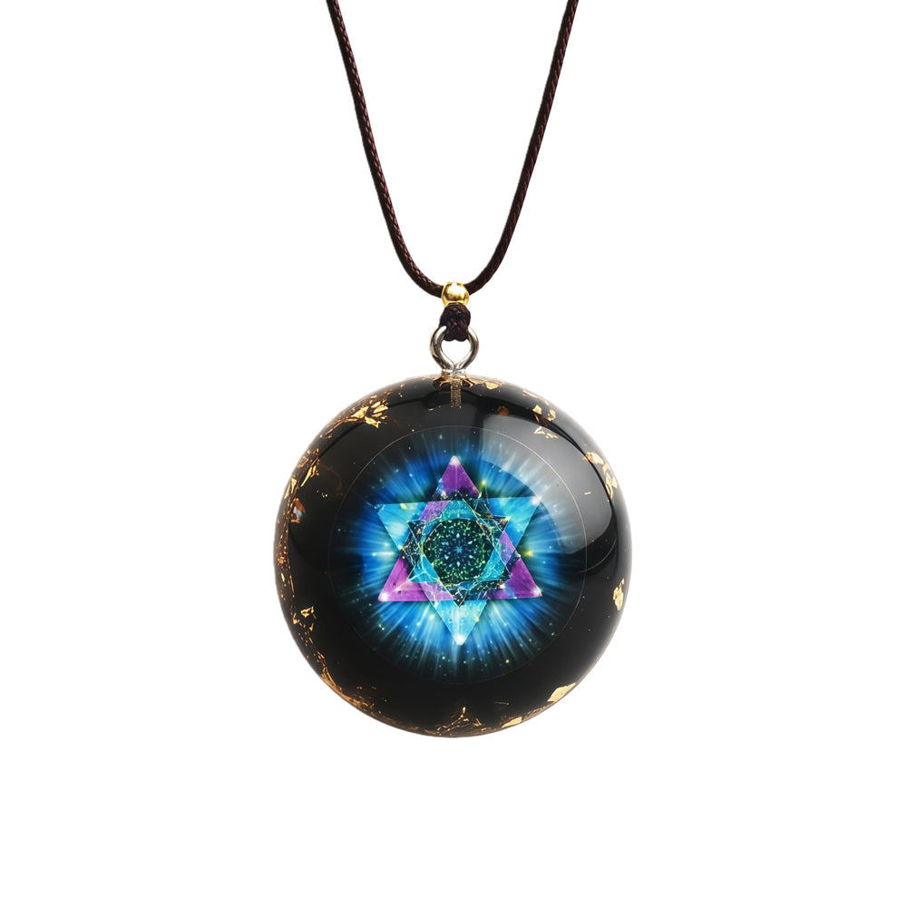 EternalOrgone obsidian pendant showcases chakra balance and protective energy