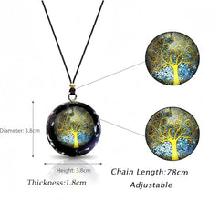 EternalOrgone resin pendant with goldfoil creates a distinctive look.
