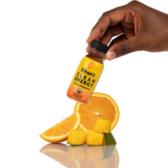 Ethan's energy shot poured into a glass for a fast, convenient pick-me-up.