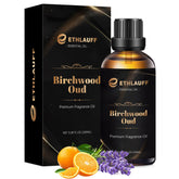 Ethlauff Birchwood Oud fragrance oil bottle for long-lasting aroma in home projects.
