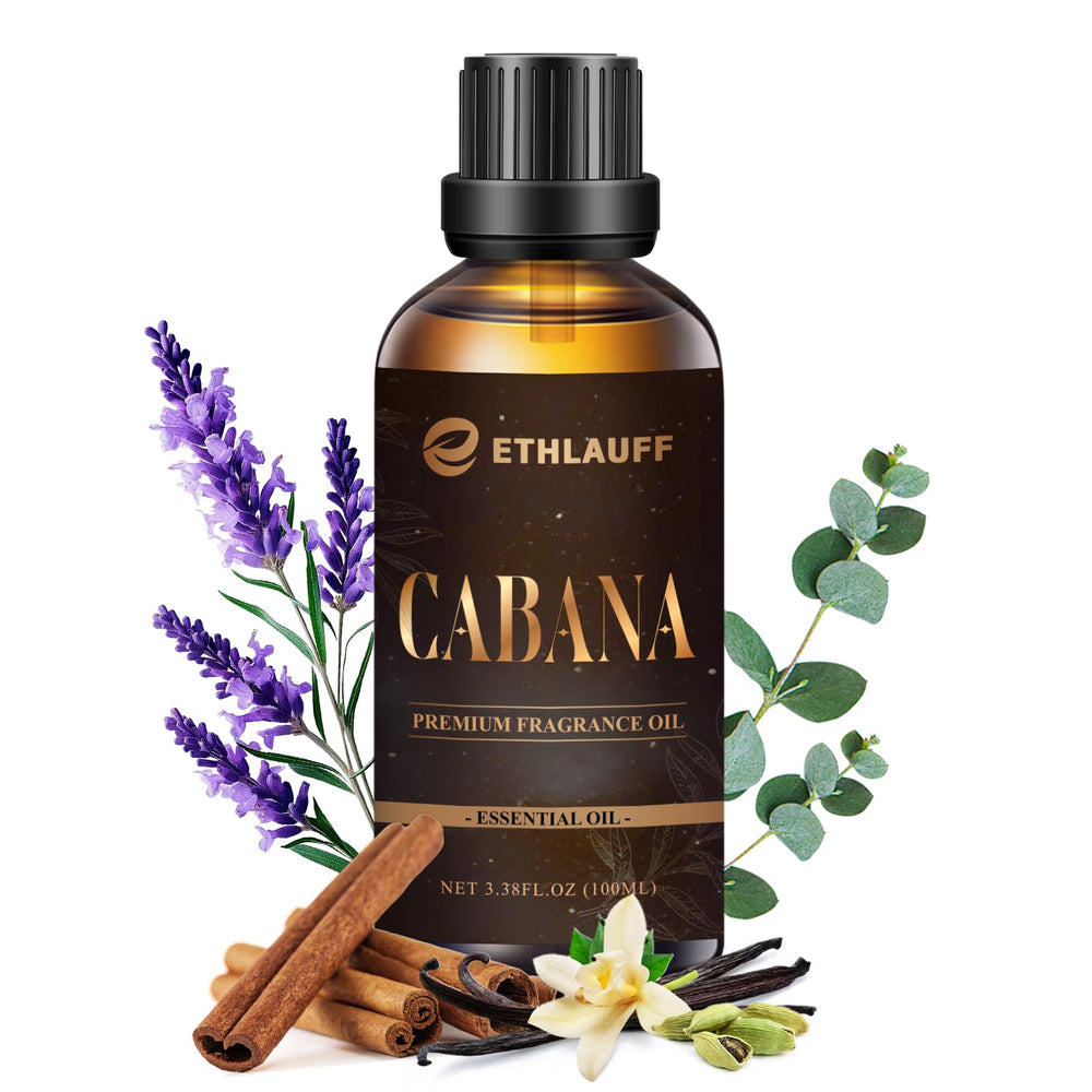 Ethlauff Cabana diffuser oil bottle for waterless diffusers, long-lasting aroma.