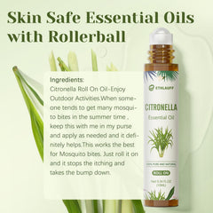Ethlauff Citronella packaging closeup highlights amber glass protecting fragrance and purity.