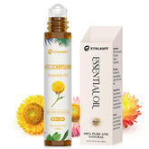 Ethlauff Helichrysum roll-on bottle close-up for skin vitality and calming aroma.