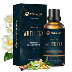 Ethlauff HotelDiffuser White Tea oil bottle delivers calm ambience.