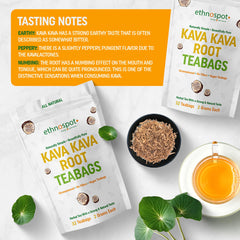 Ethnospot Kava Kava Root Tea Cup with steam signals soothing ritual