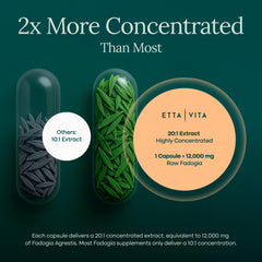 Etta Vita Fadogia Agrestis packaging image conveying vegan, herbal supplement branding.