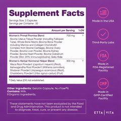 Etta Vita Freeze-dried organs image emphasizes high vitamin A and B12 content