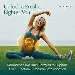 Etta Vita Chlorella Spirulina powder tub emphasizing nutrient-dense detox and gut balance.