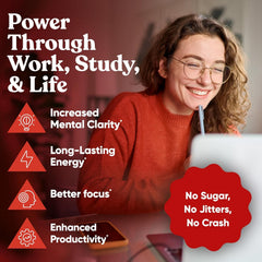 Eu Natural Elite caffeine pills label close-up highlights L-Theanine for calm energy.