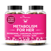 Eu Natural Metabolism for Her bottle and capsules support appetite awareness.